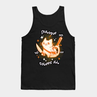 Dialogue Cat Orange Tank Top